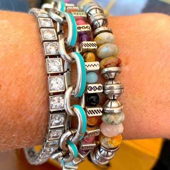 ⭐️KM⭐️Brighton CONFETTI semiprecious multicolor Silver Necklace Bracelet Earring - Picture 11 of 16